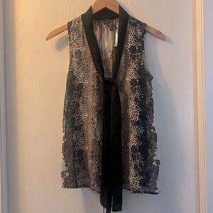 Maurices Black and Brown Animal Print Sleeveless Blouse NWT